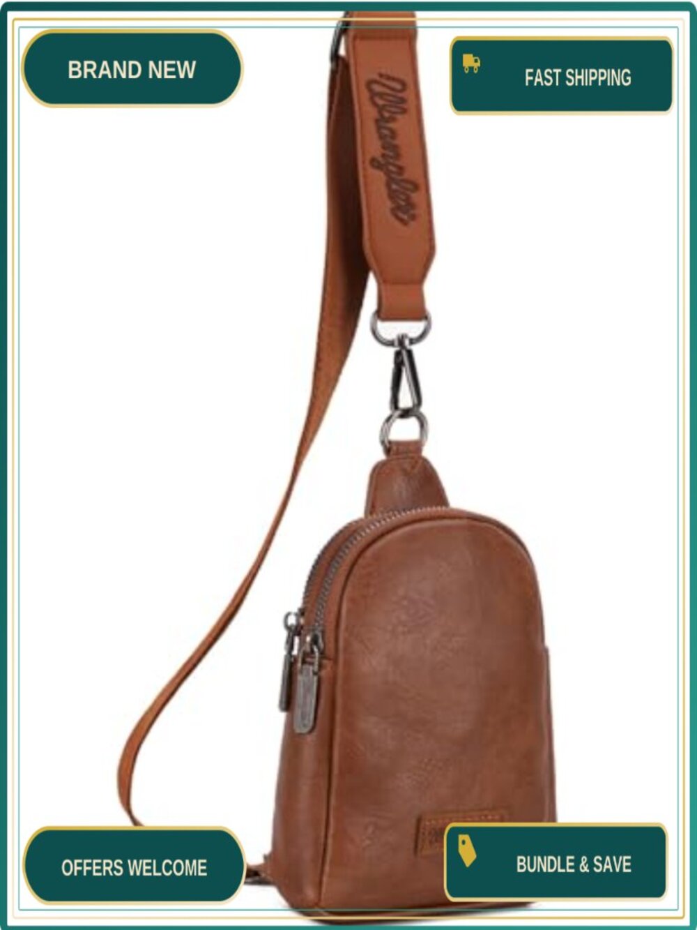 PU Leather Crossbody Sling Bag Women Adjustable Detachable Strap Compact
